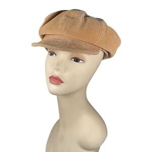 Villager Tan Faux Shearling Newsboy Cap Women’s One Size Vintage Y2K Style